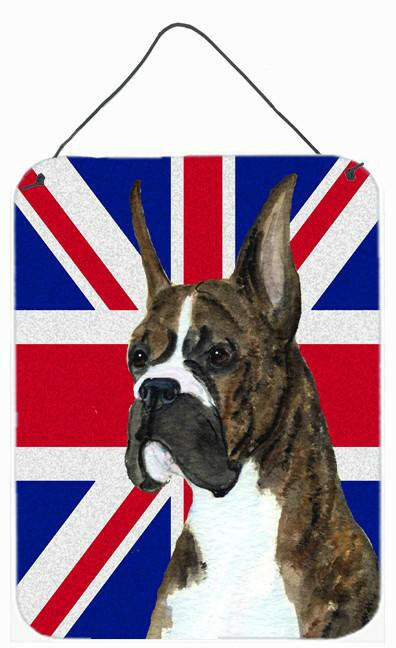 Boxer with English Union Jack British Flag Wall or Door Hanging Prints SS4950DS1216 by Caroline's Treasures