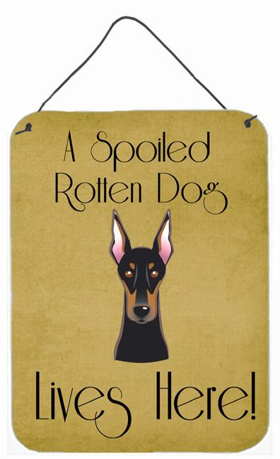 Doberman Spoiled Dog Lives Here Wall or Door Hanging Prints BB1493DS1216 by Caroline's Treasures