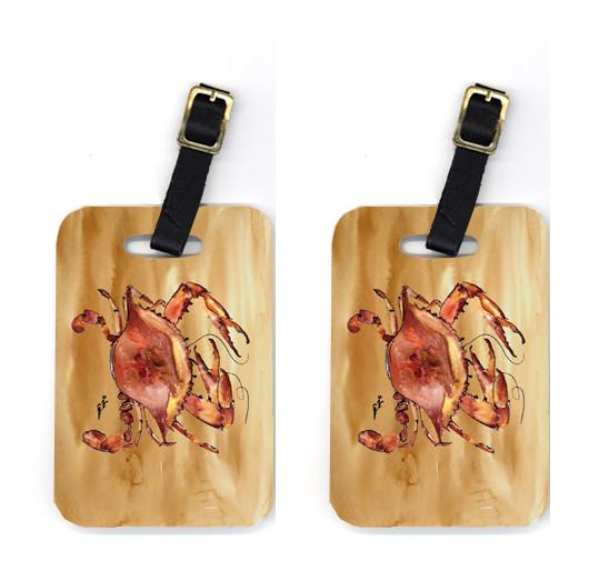 Pair of Cooked Crab Sandy Beach Luggage Tags by Caroline's Treasures