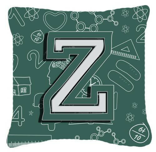 Letter Z Back to School Initial Canvas Fabric Decorative Pillow CJ2010-ZPW1414 by Caroline&#39;s Treasures