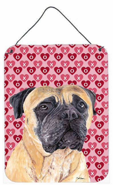Mastiff Hearts Love and Valentine&#39;s Day Portrait Wall or Door Hanging Prints by Caroline&#39;s Treasures