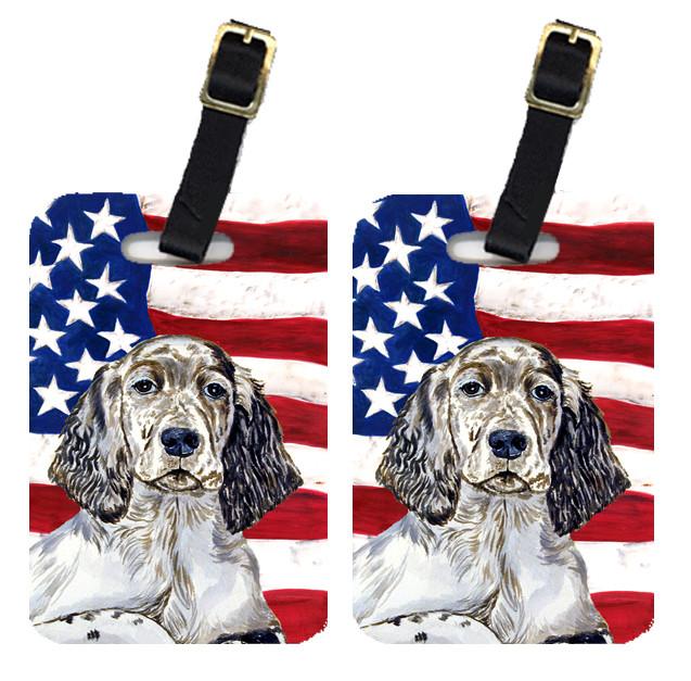 Pair of USA American Flag with English Setter Luggage Tags LH9022BT by Caroline&#39;s Treasures
