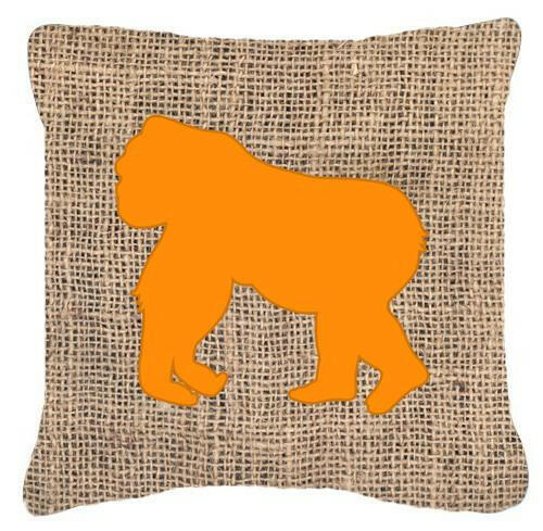 Gorilla Burlap and Orange   Canvas Fabric Decorative Pillow BB1129 - the-store.com