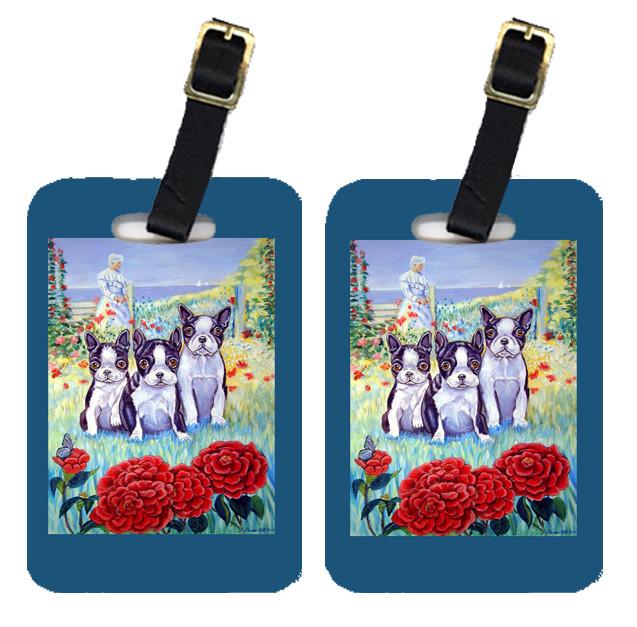 Pair of 2 Boston Terrier Three in a Row Luggage Tags by Caroline&#39;s Treasures
