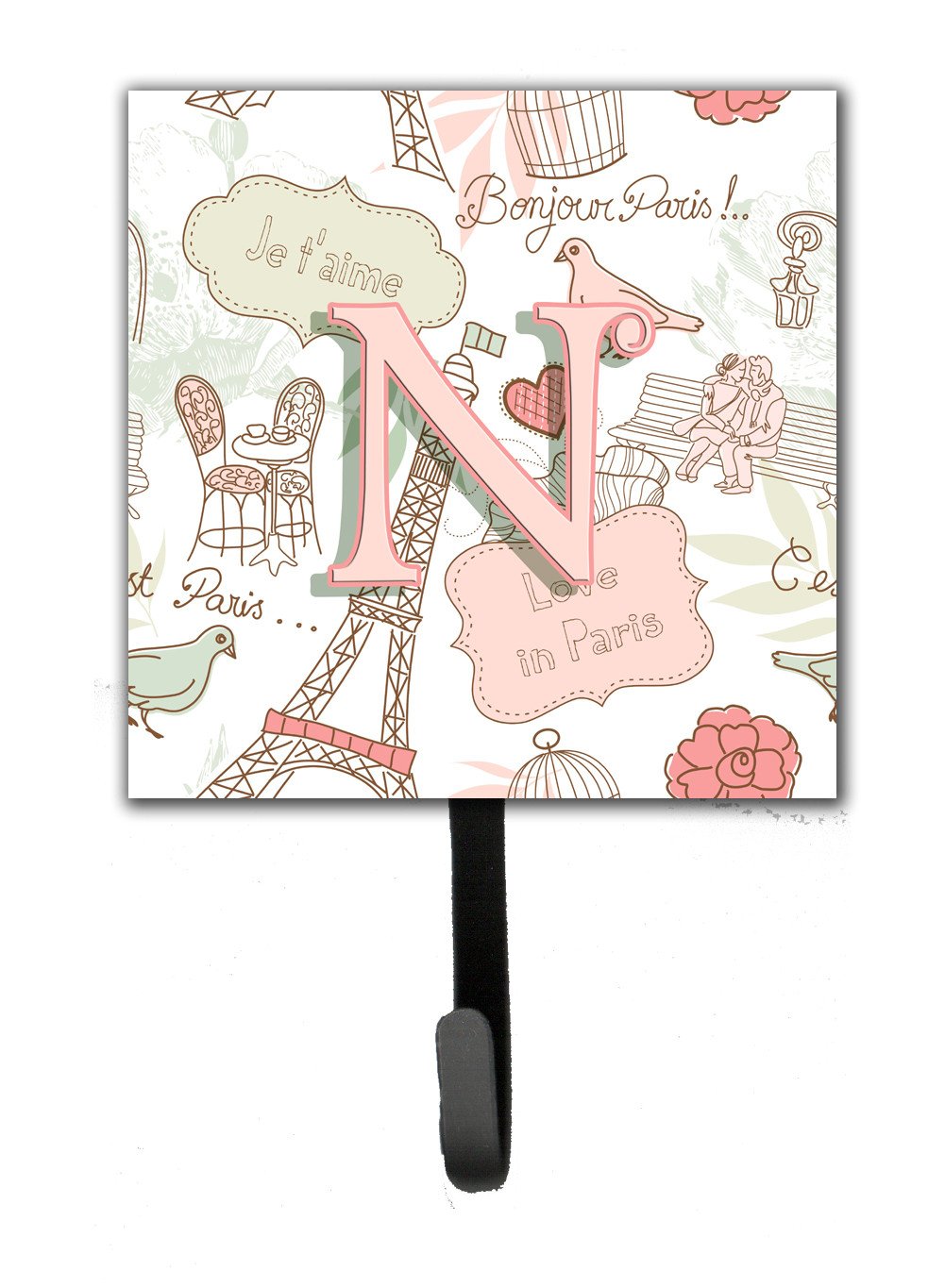 Letter N Love in Paris Pink Leash or Key Holder CJ2002-NSH4 by Caroline's Treasures