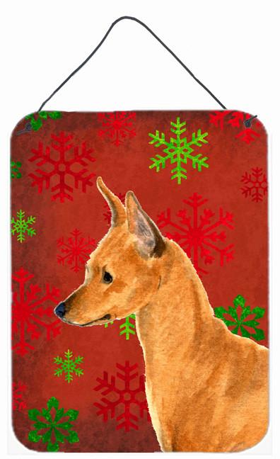 Min Pin Red and Green Snowflakes Holiday Christmas Wall or Door Hanging Prints by Caroline&#39;s Treasures