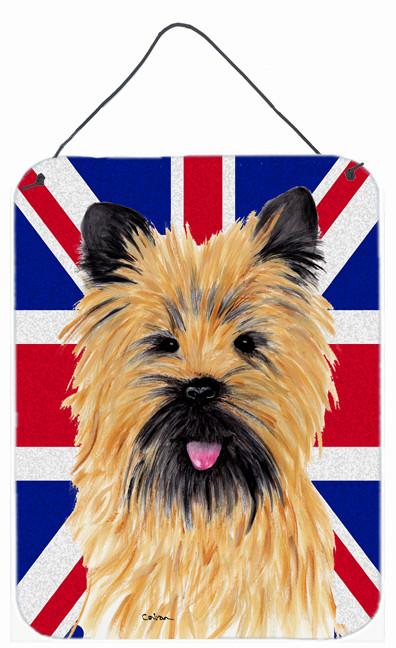 Cairn Terrier with English Union Jack British Flag Wall or Door Hanging Prints SC9832DS1216 by Caroline&#39;s Treasures