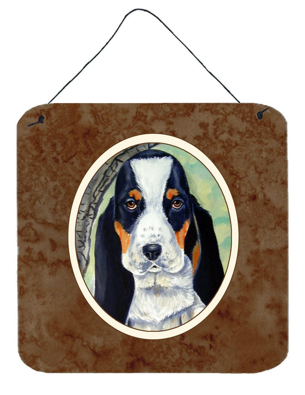 Basset Hound on the branch Wall or Door Hanging Prints 7002DS66 by Caroline&#39;s Treasures
