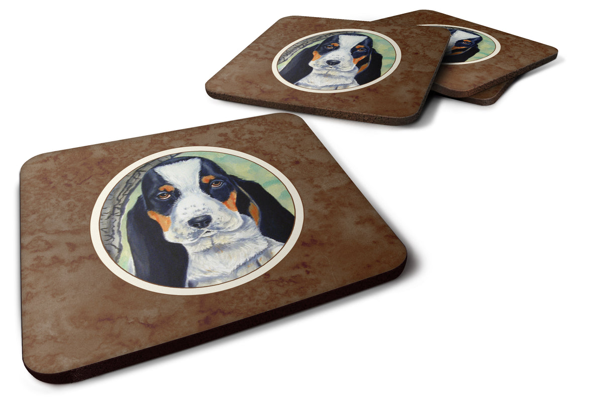 Basset Hound on the branch Foam Coaster Set of 4 7002FC - the-store.com