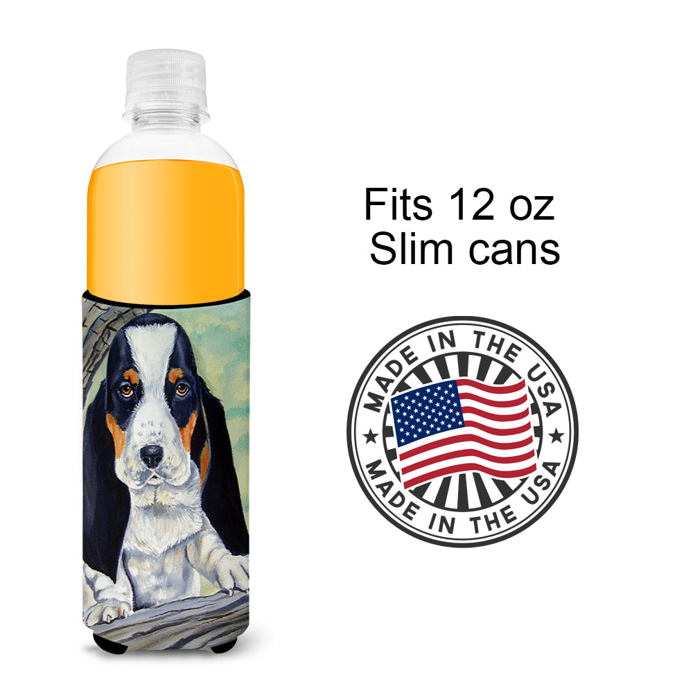 Basset Hound on the branch Ultra Beverage Insulators for slim cans 7002MUK.