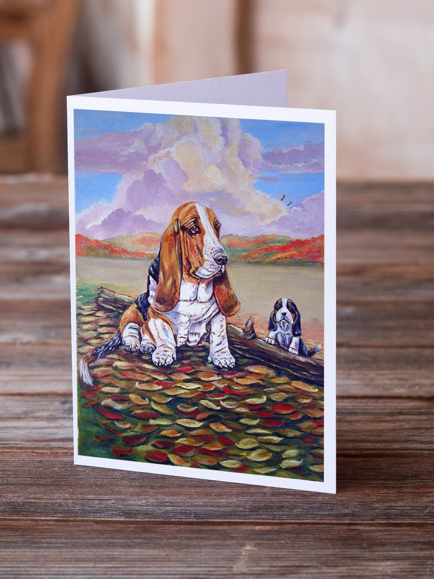 Basset Hound Greeting Cards and Envelopes Pack of 8 - the-store.com