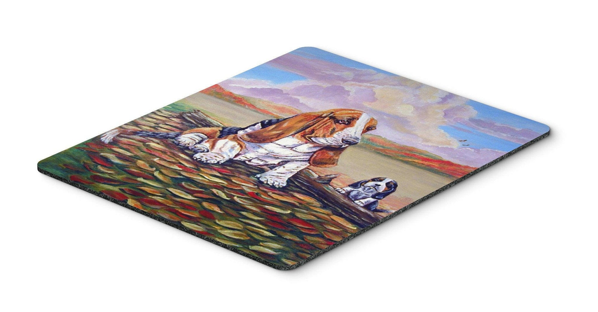 Basset Hound Little one watching Mouse Pad, Hot Pad or Trivet by Caroline's Treasures