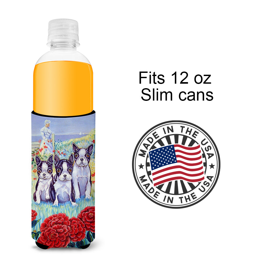 Boston Terrier Trio Ultra Beverage Insulators for slim cans 7005MUK.