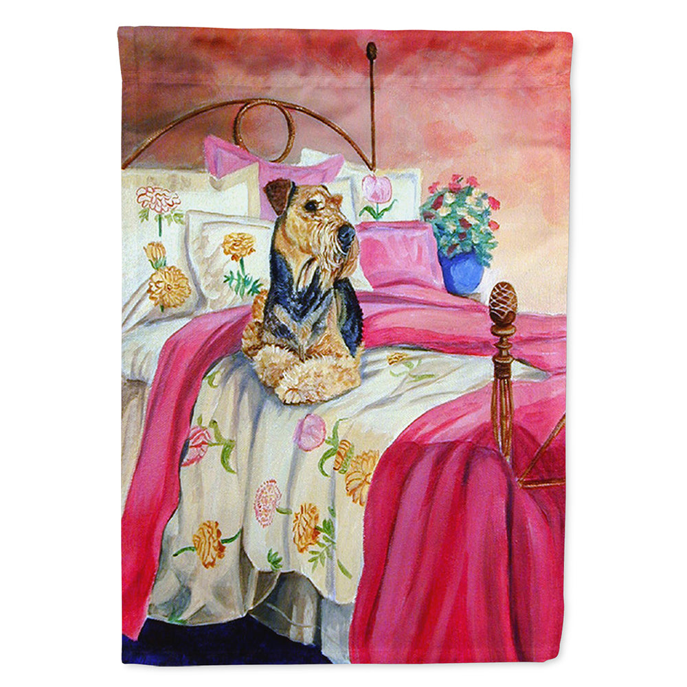 Airedale Terrier Waiting on Mom Flag Canvas House Size