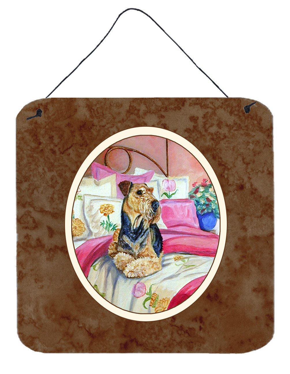 Airedale Waiting on Mom Wall or Door Hanging Prints 7006DS66 by Caroline&#39;s Treasures