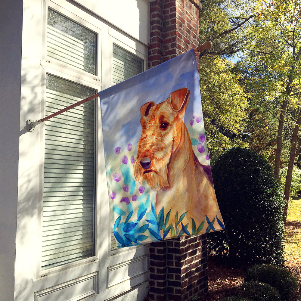 Airedale Terrier in Flowers Flag Canvas House Size  the-store.com.