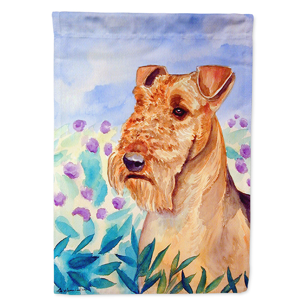 Airedale Terrier in Flowers Flag Canvas House Size