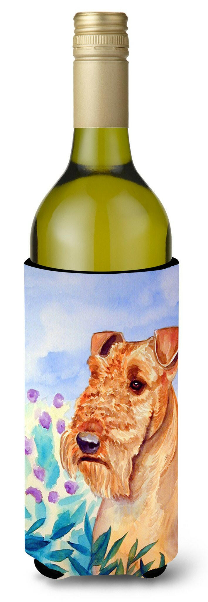 Airedale Terrier in Flowers Wine Bottle Beverage Insulator Beverage Insulator Hugger by Caroline's Treasures