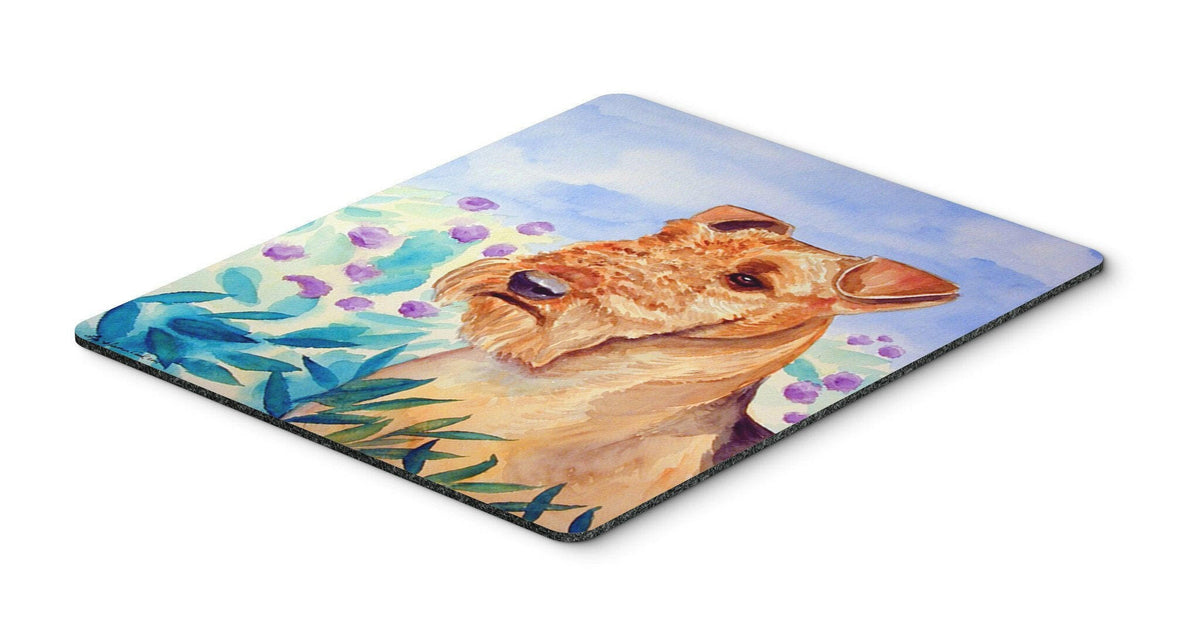 Airedale Terrier in Flowers Mouse Pad, Hot Pad or Trivet by Caroline&#39;s Treasures