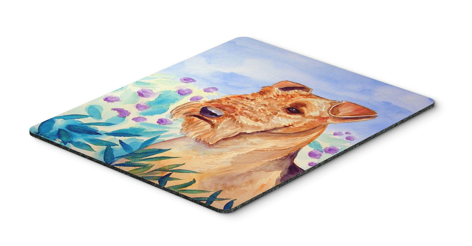 Airedale Terrier in Flowers Mouse Pad, Hot Pad or Trivet by Caroline's Treasures