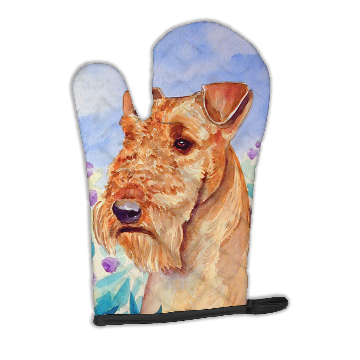 Airedale Terrier in Flowers Oven Mitt 7007OVMT  the-store.com.