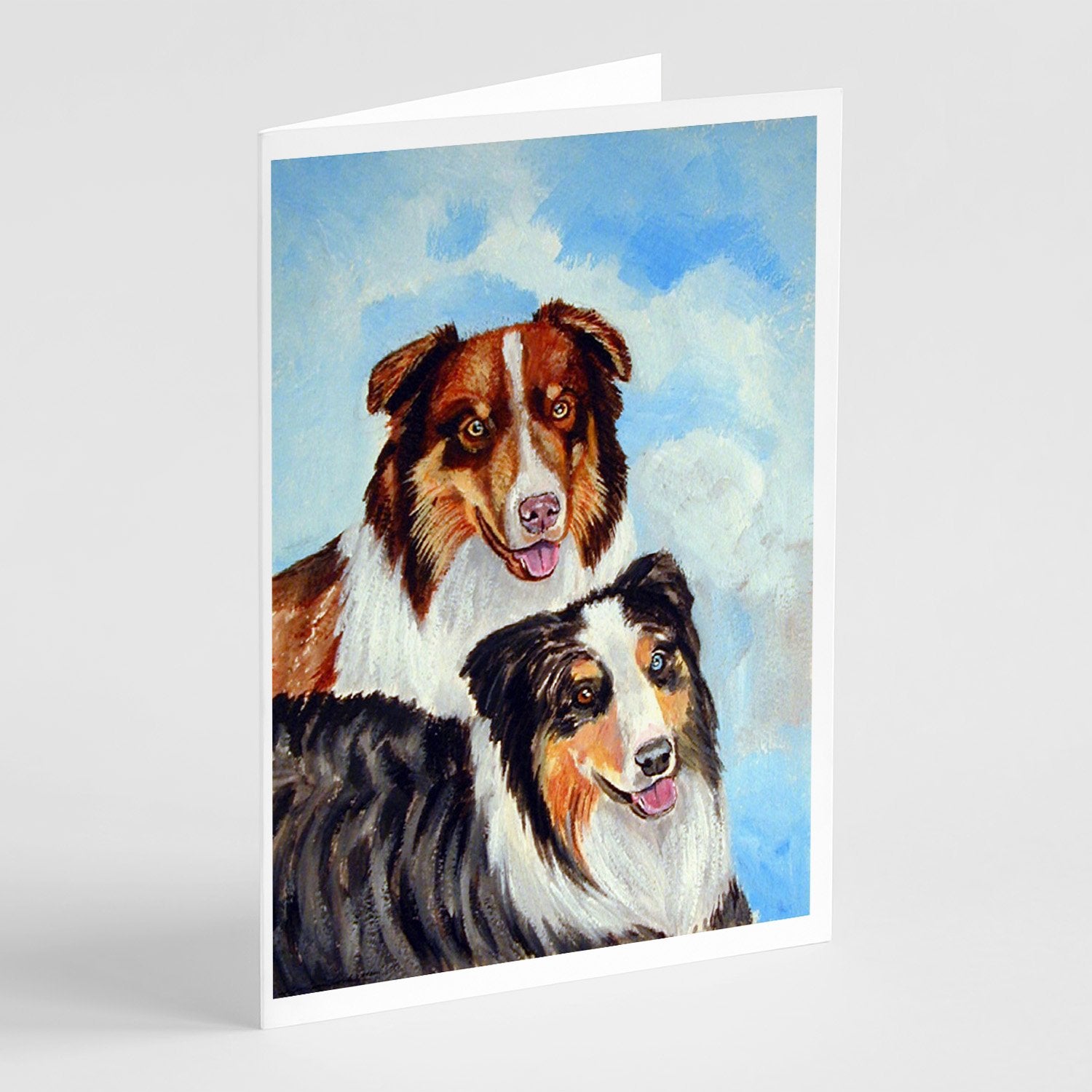 Buy this Australian Shepherd What a pair Greeting Cards and Envelopes Pack of 8