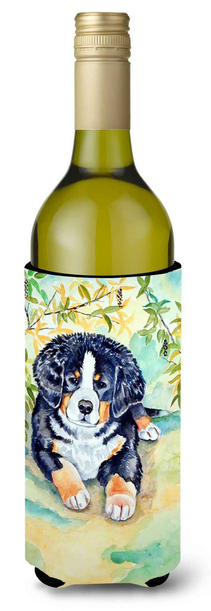 Bernese Mountain Dog Puppy Wine Bottle Beverage Insulator Beverage Insulator Hugger by Caroline's Treasures