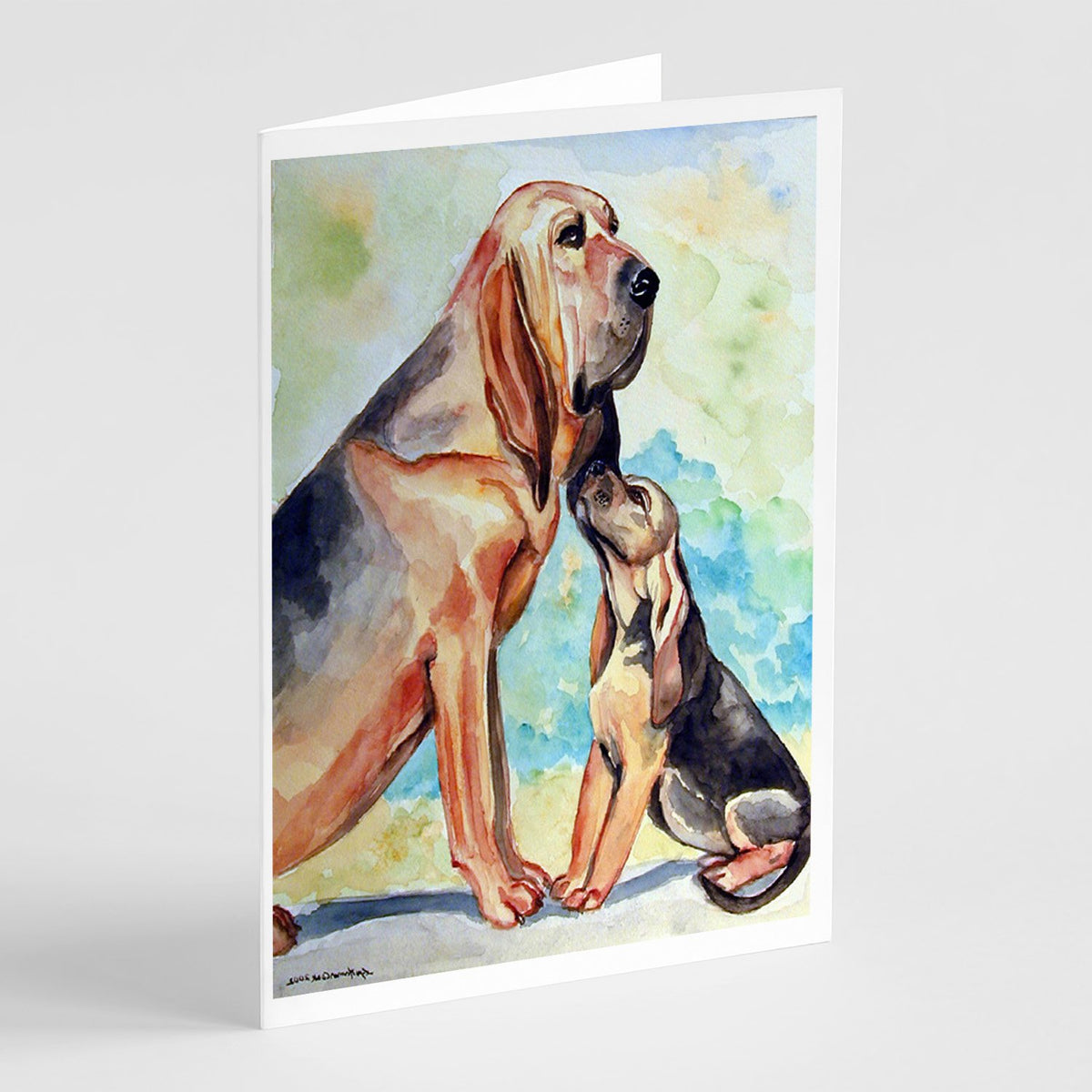 Buy this Bloodhound Momma&#39;s Love Greeting Cards and Envelopes Pack of 8