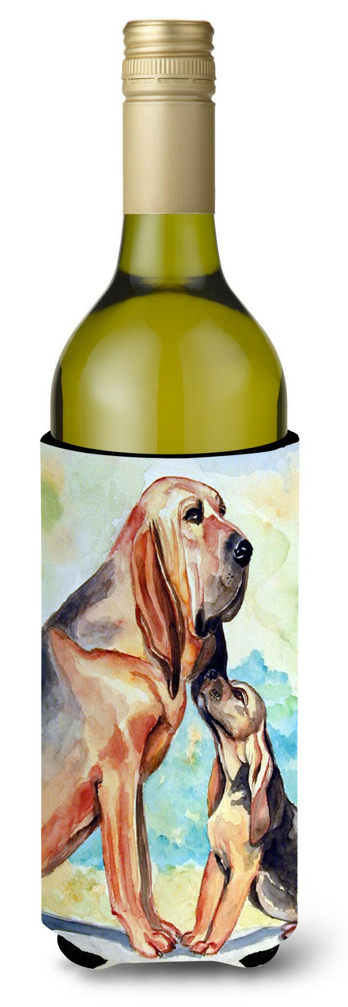 Bloodhound Momma's Love Wine Bottle Beverage Insulator Beverage Insulator Hugger by Caroline's Treasures