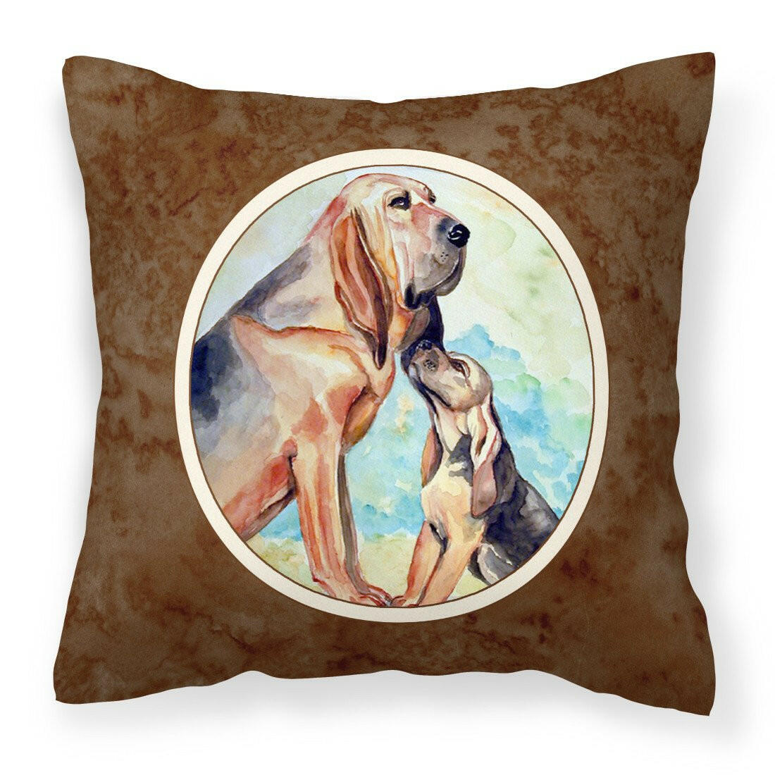 Bloodhound Momma&#39;s Love Fabric Decorative Pillow 7014PW1414 - the-store.com