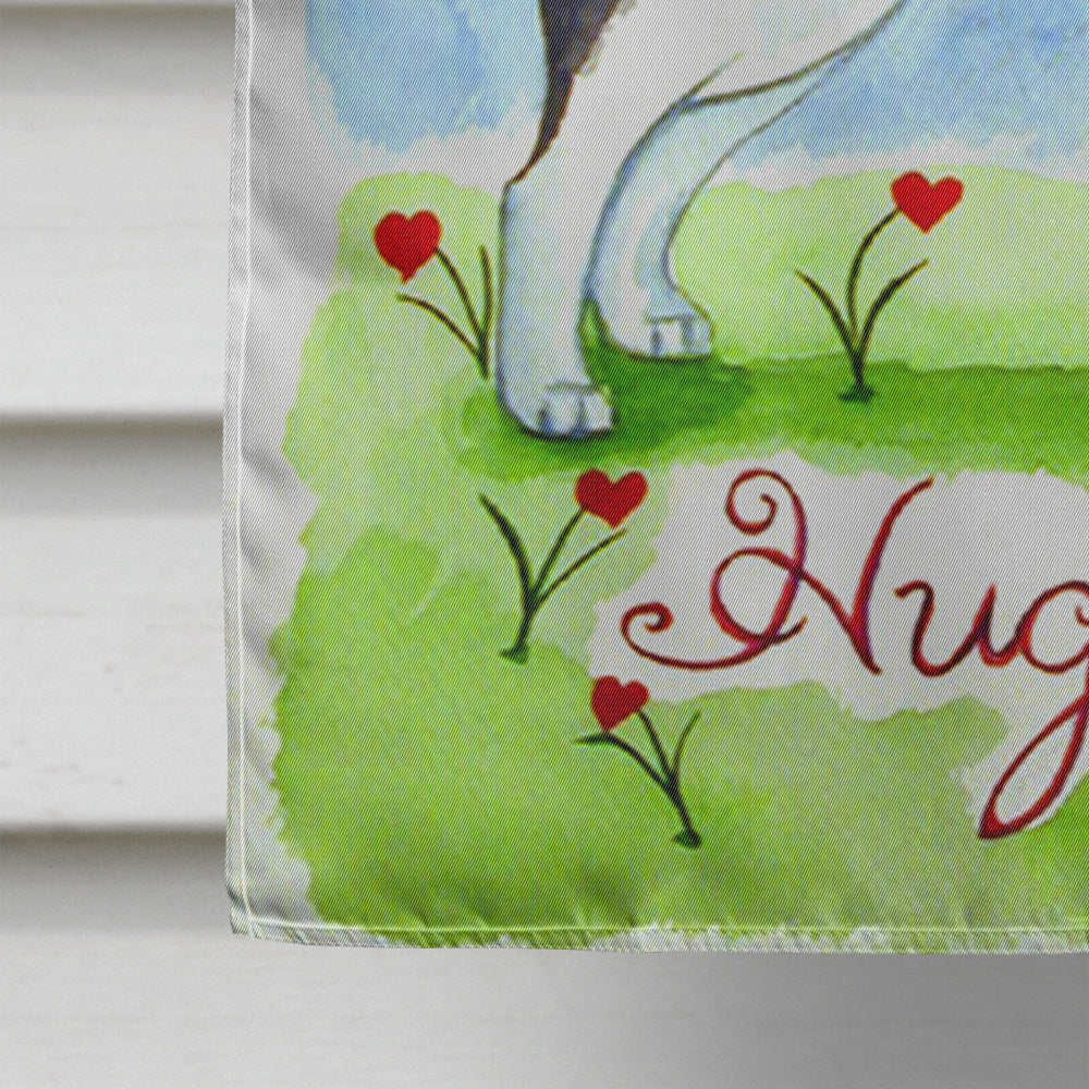 Hugs Boston Terrier Flag Canvas House Size  the-store.com.
