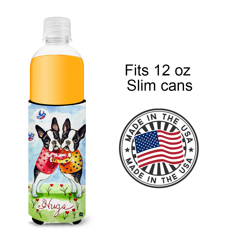 Hugs Boston Terrier Ultra Beverage Insulators for slim cans 7015MUK.