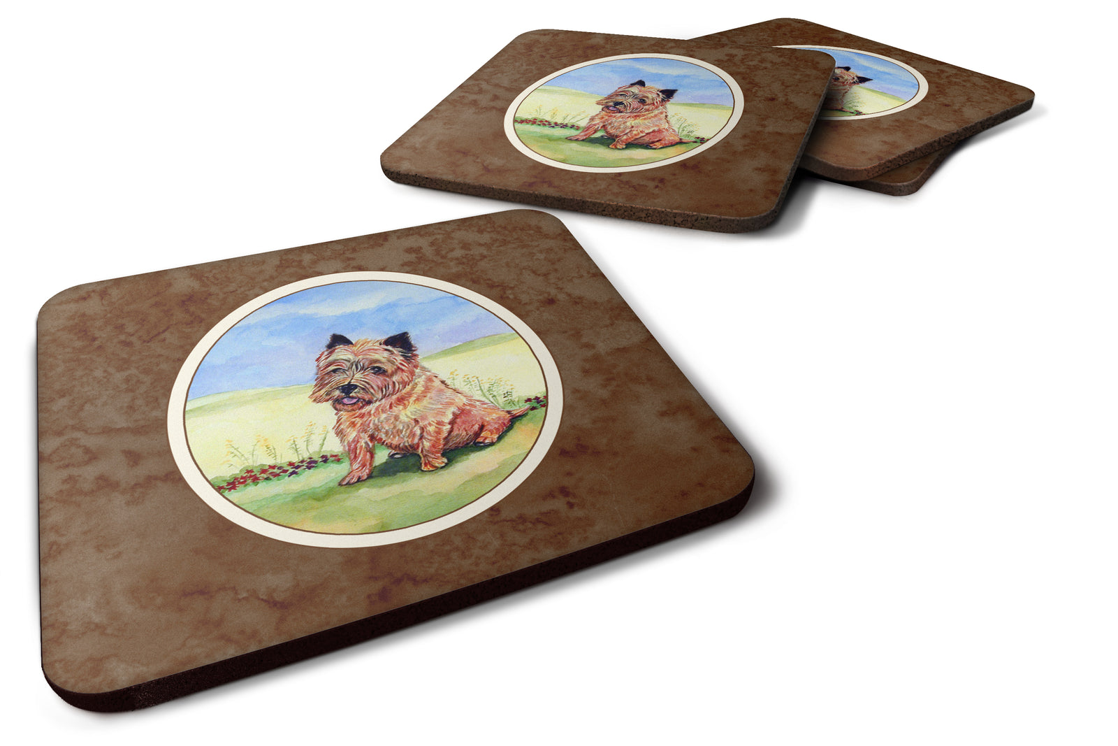 Cairn Terrier and the Chipmunk Foam Coaster Set of 4 7017FC - the-store.com