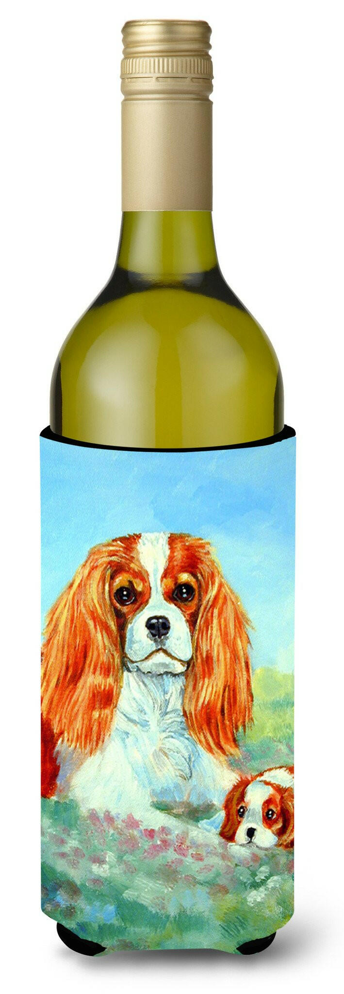 Cavalier Spaniel Momma&#39;s Love Wine Bottle Beverage Insulator Beverage Insulator Hugger by Caroline&#39;s Treasures