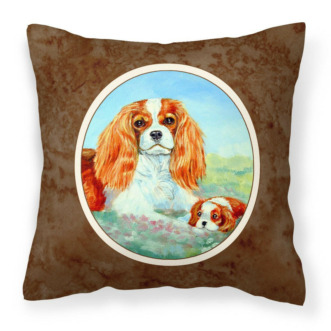 Cavalier Spaniel Momma&#39;s Love Fabric Decorative Pillow 7019PW1414 - the-store.com