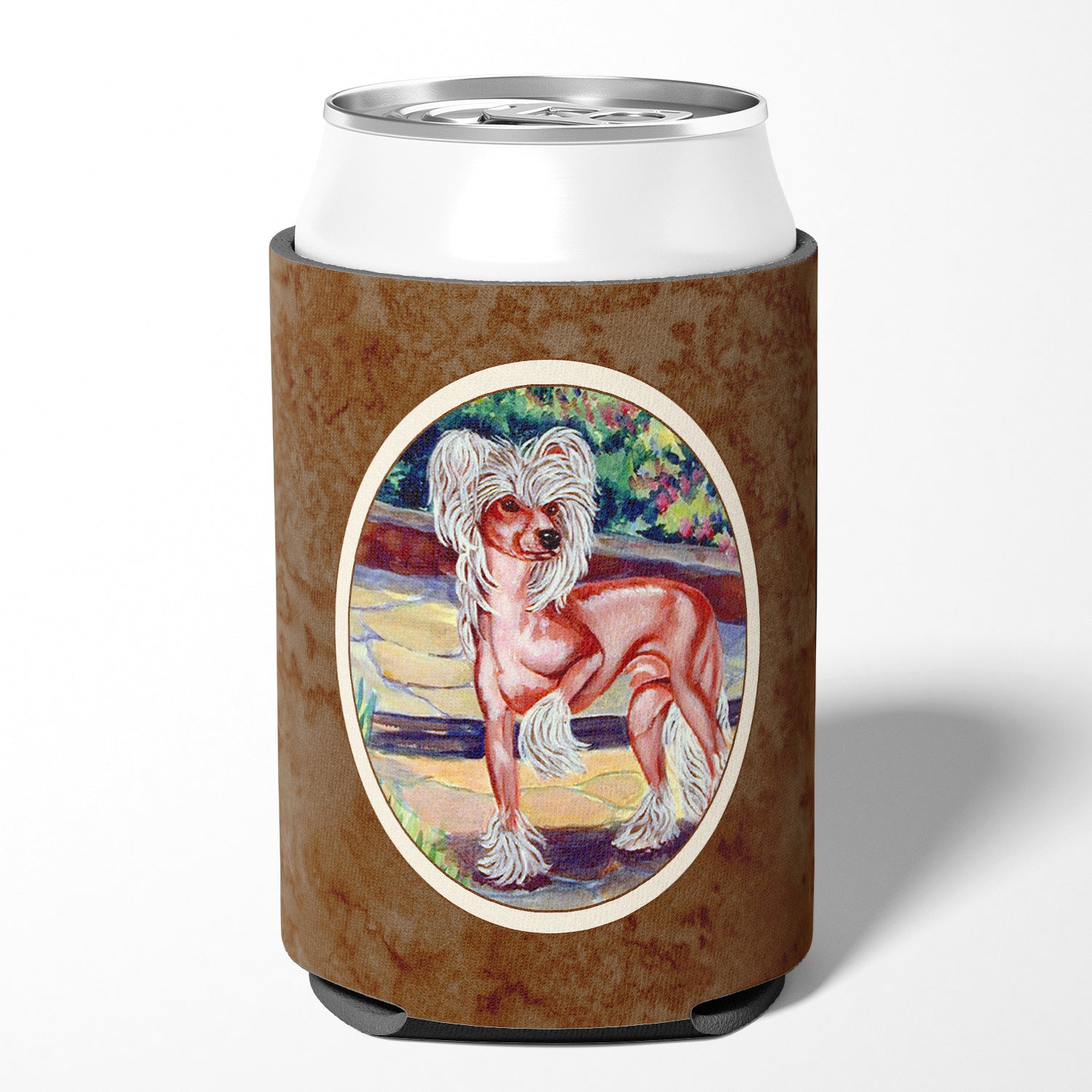 Chinese Crested on the Patio Can or Bottle Hugger 7021CC