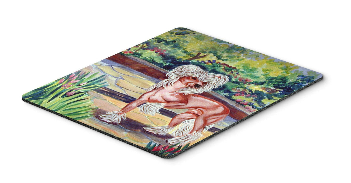 Chinese Crested on the patio Mouse Pad, Hot Pad or Trivet by Caroline&#39;s Treasures