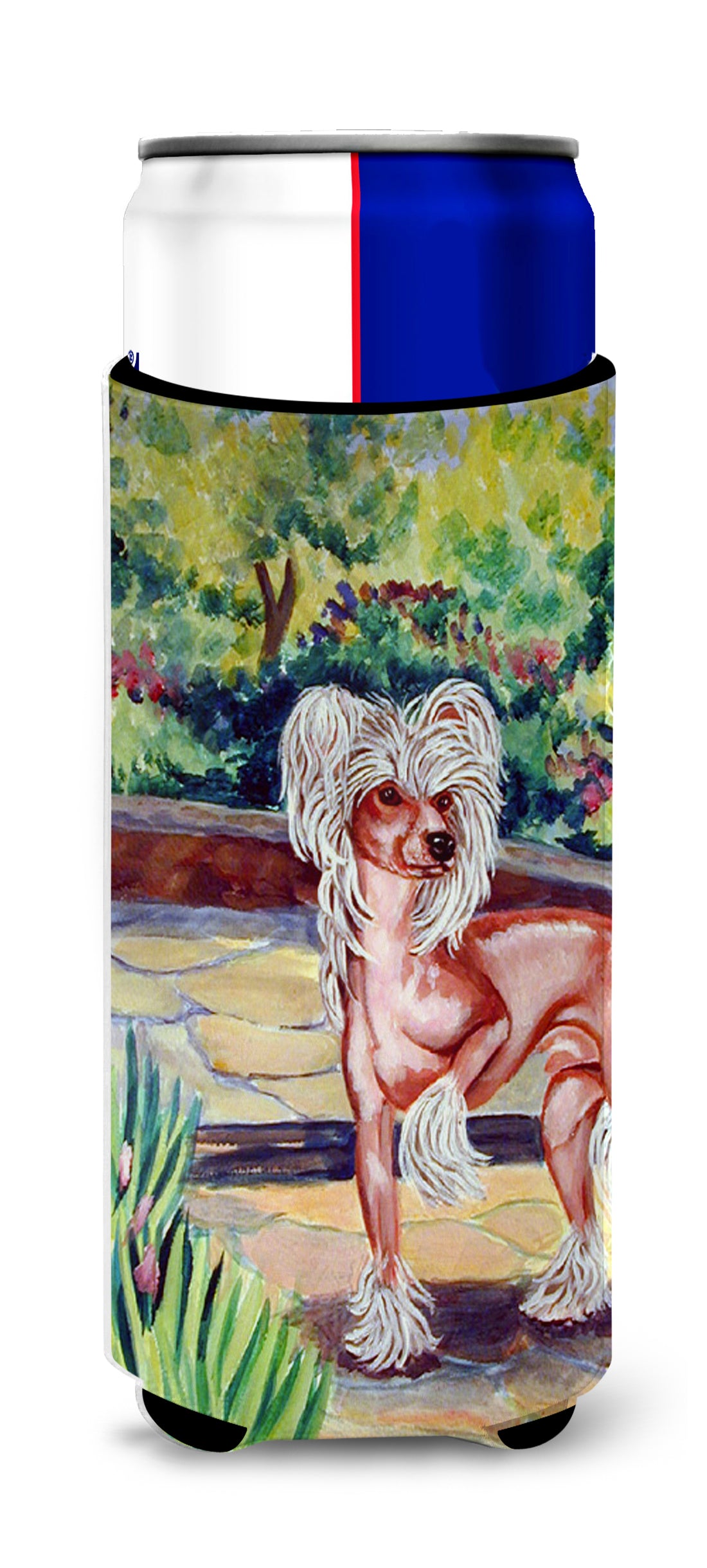 Chinese Crested on the Patio Ultra Beverage Insulators for slim cans 7021MUK.