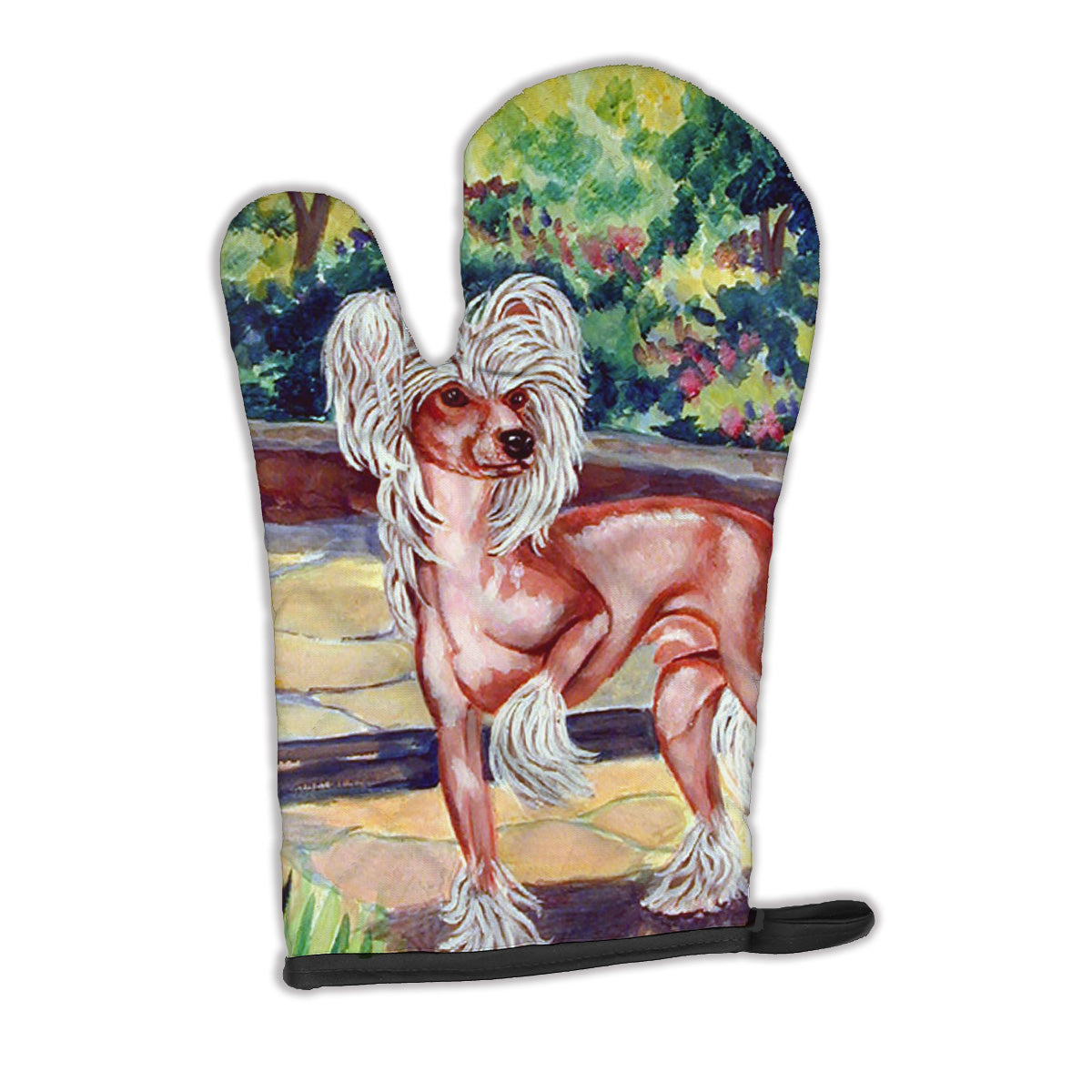 Chinese Crested on the Patio Oven Mitt 7021OVMT  the-store.com.