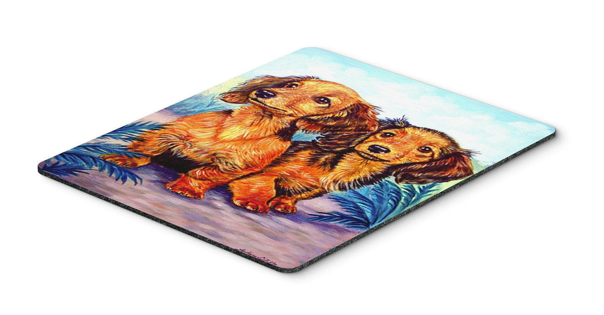 Long Hair Red Dachshund Mouse Pad, Hot Pad or Trivet by Caroline&#39;s Treasures