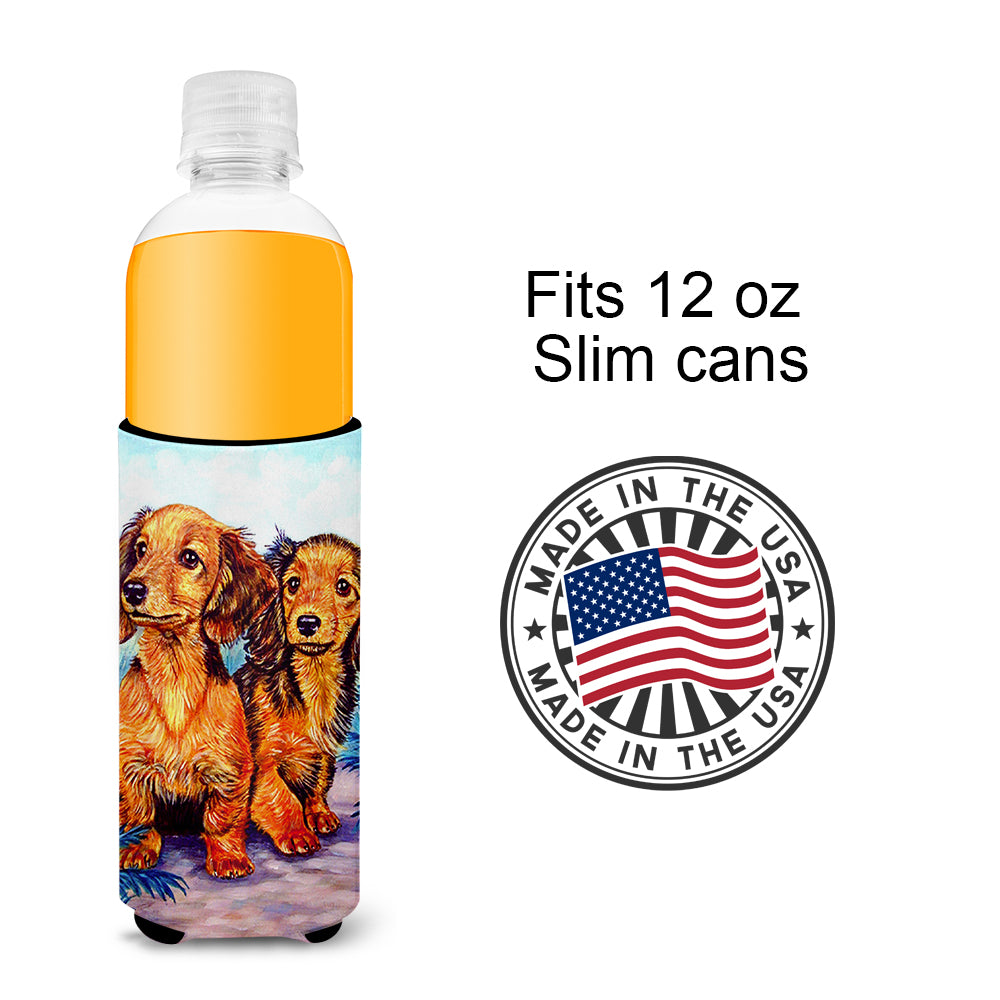 Long Hair Red Dachshund Two Peas Ultra Beverage Insulators for slim cans 7022MUK.