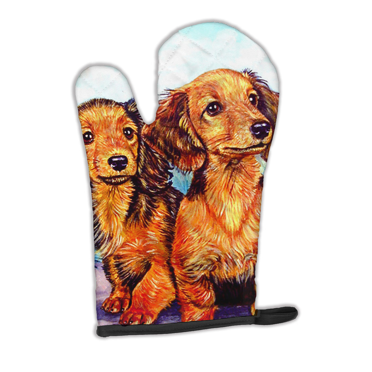 Long Hair Red Dachshund Two Peas Oven Mitt 7022OVMT  the-store.com.
