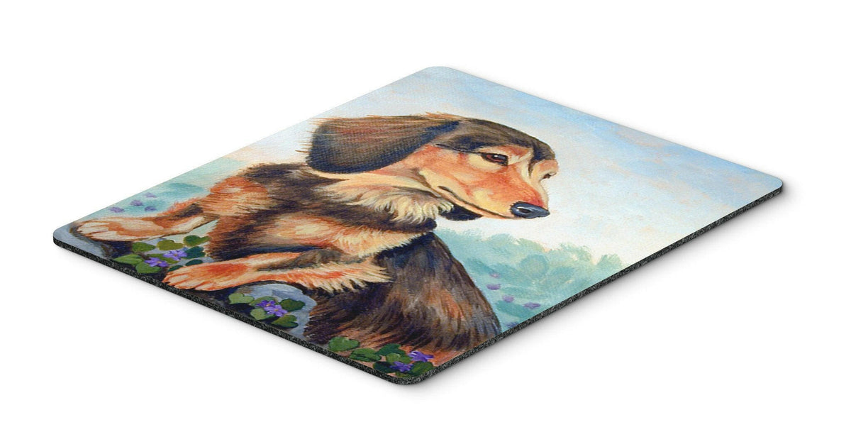 Dachshund chocolate and tan Long Haired Mouse Pad, Hot Pad or Trivet by Caroline&#39;s Treasures