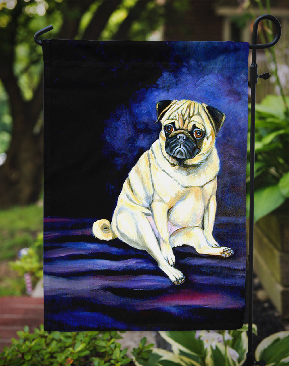 Pug Penny for your thoughts Flag Garden Size.