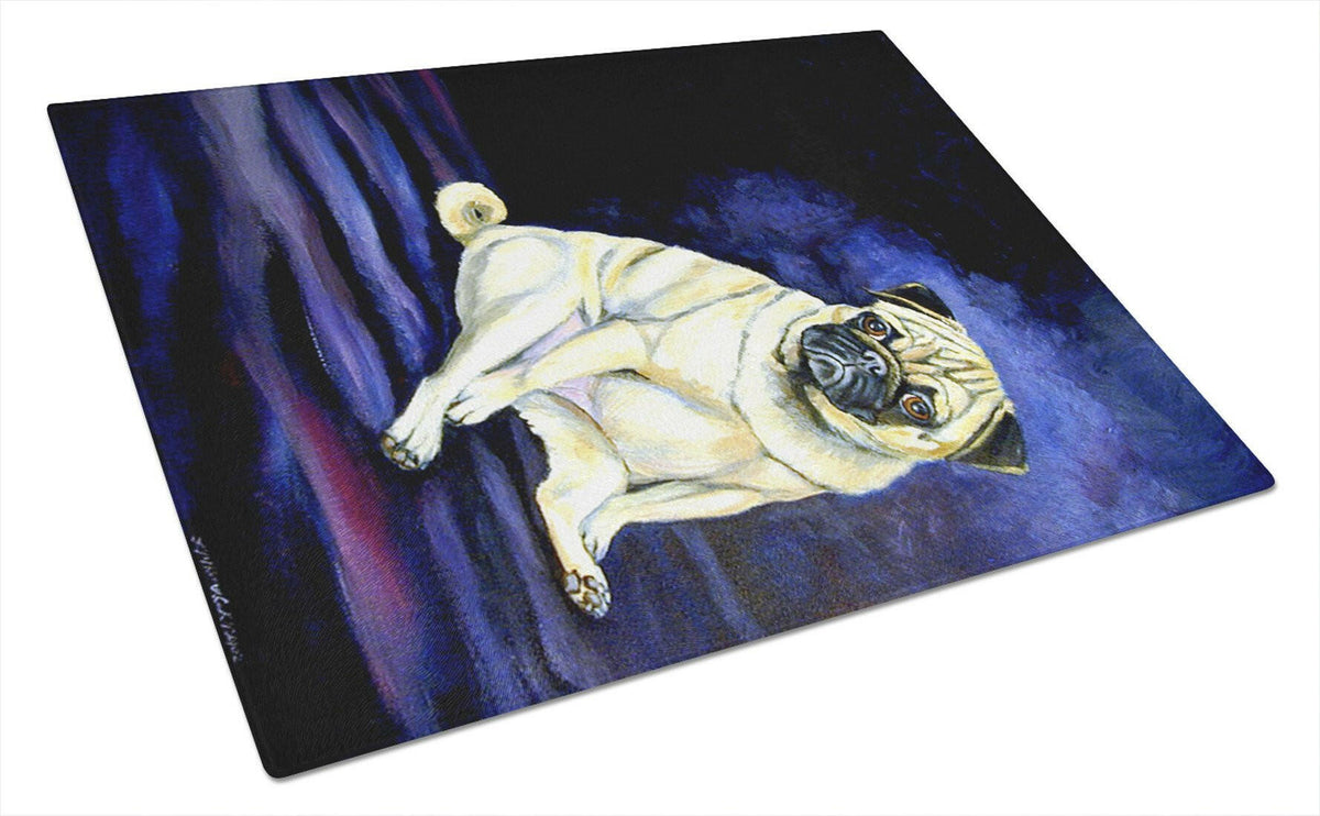 Pug Penny for your thoughts Glass Cutting Board Large by Caroline&#39;s Treasures