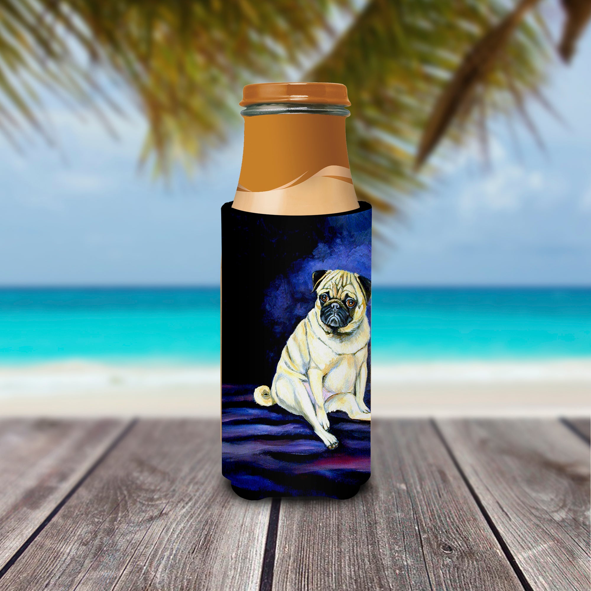 Fawn Pug Penny for your thoughts Ultra Beverage Insulators for slim cans 7026MUK.