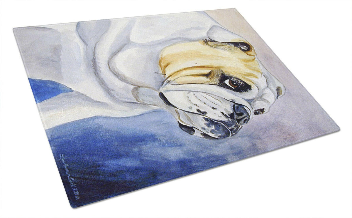 English Bulldog Glass Cutting Board Large by Caroline&#39;s Treasures