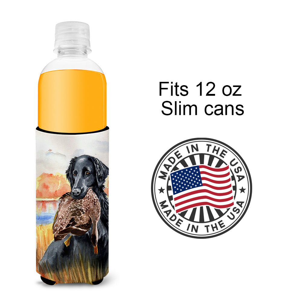 Flat Coated Retriever Ultra Beverage Insulators for slim cans 7032MUK.