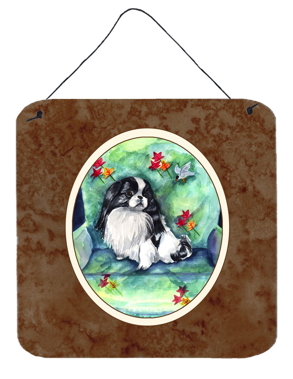 Japanese Chin in Momma&#39;s Chair Wall or Door Hanging Prints 7034DS66 by Caroline&#39;s Treasures