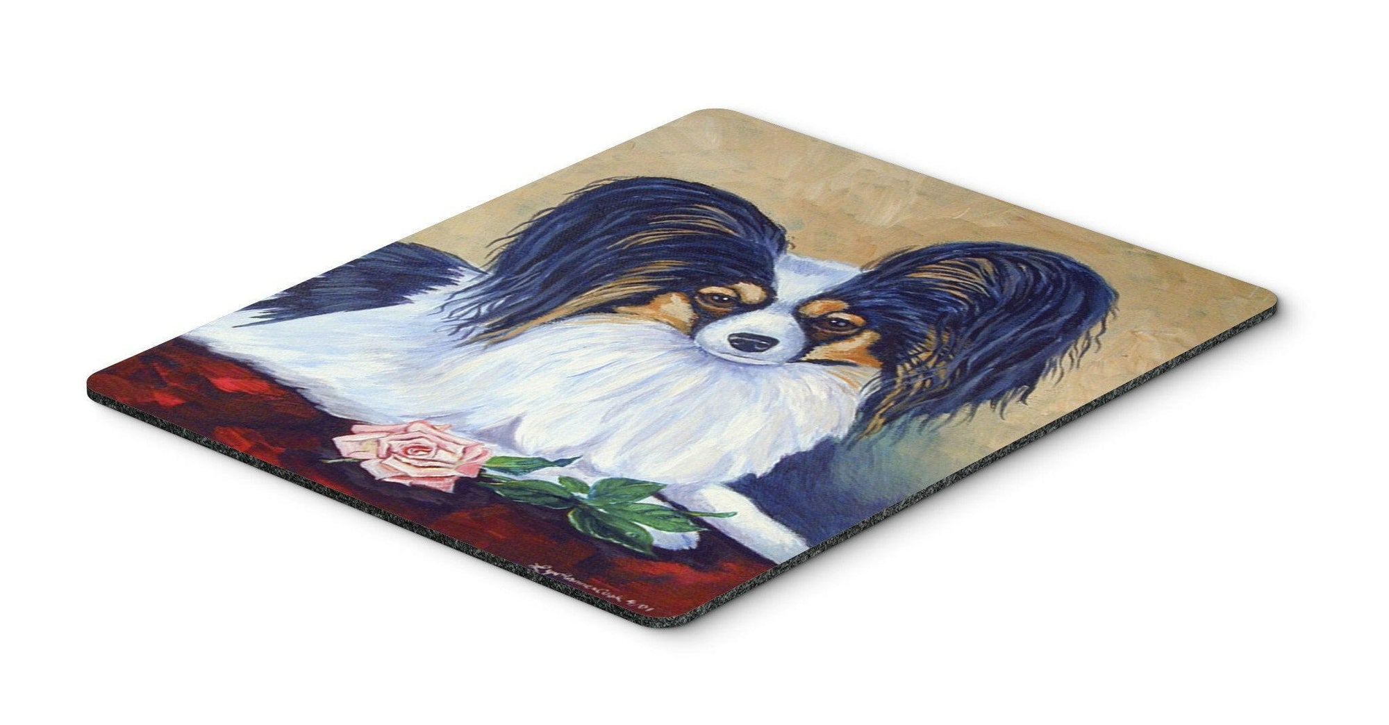 Papillon A Rose for you Mouse Pad, Hot Pad or Trivet by Caroline's Treasures